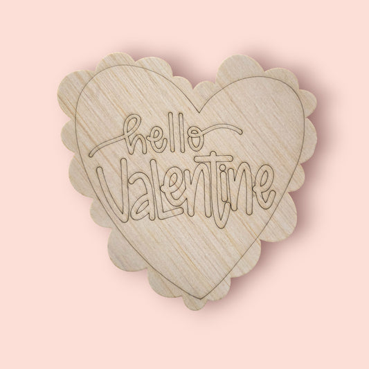 Hello Valentine Scalloped Heart (CK002)