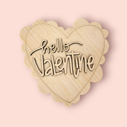 3D Hello Valentine Scalloped Heart (CK002-3D)