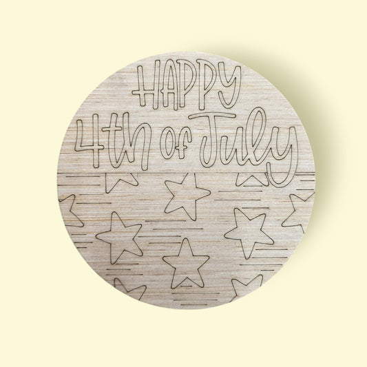 Happy 4th Of July Round (AB067)
