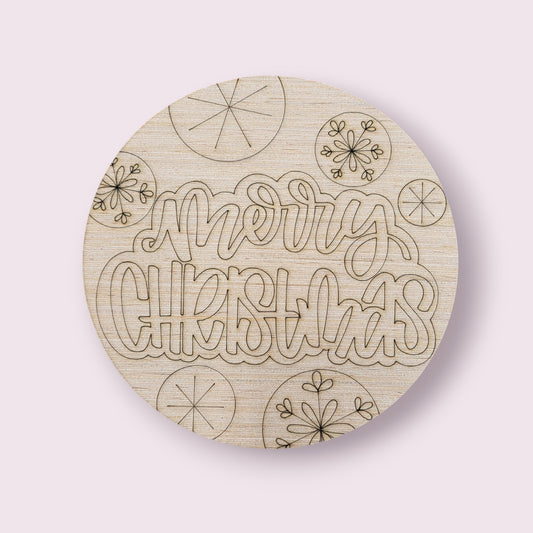 Merry Christmas Round Ornament (AB125-O)