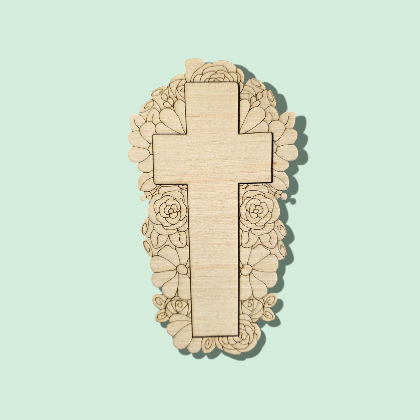 Ornate Floral Cross - Laser Ready SVG