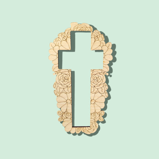 Ornate Floral Cross - Laser Ready SVG