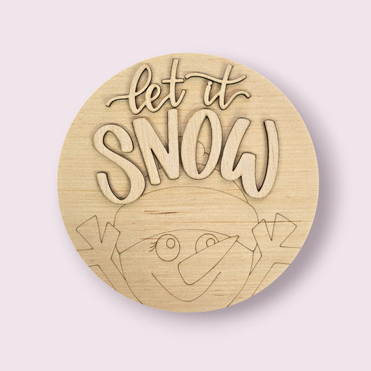 3D Let It Snow Round (AB123-3D)