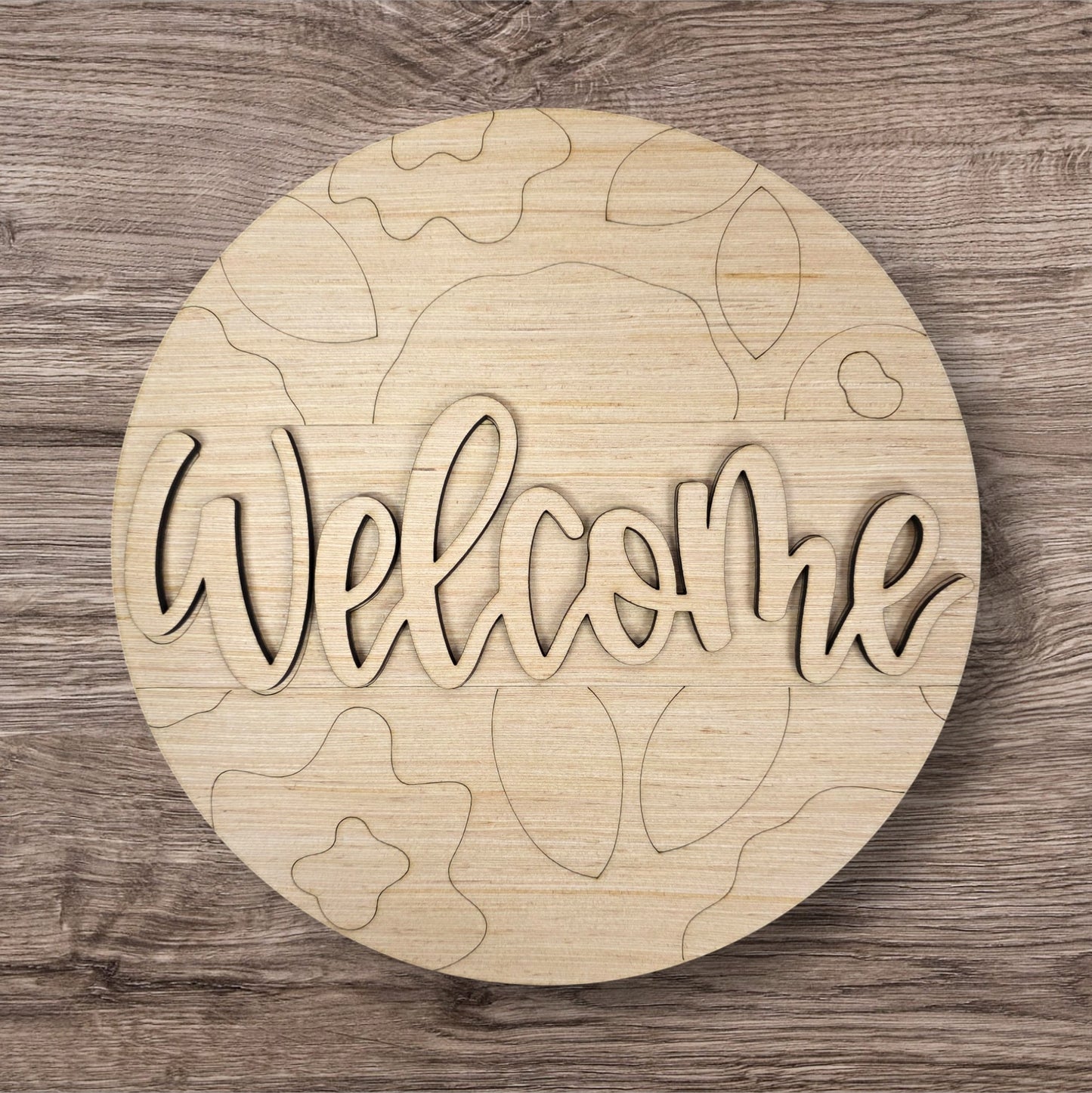 3D Floral Welcome Round (AB035-3D)