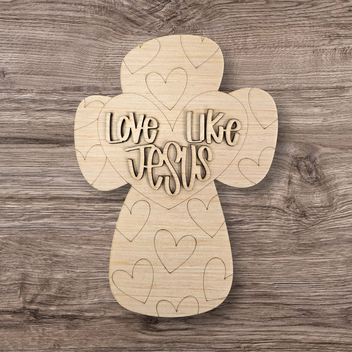 3D Love Like Jesus Cross (AB009-3D)