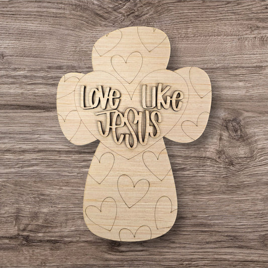 3D Love Like Jesus Cross (AB009-3D)