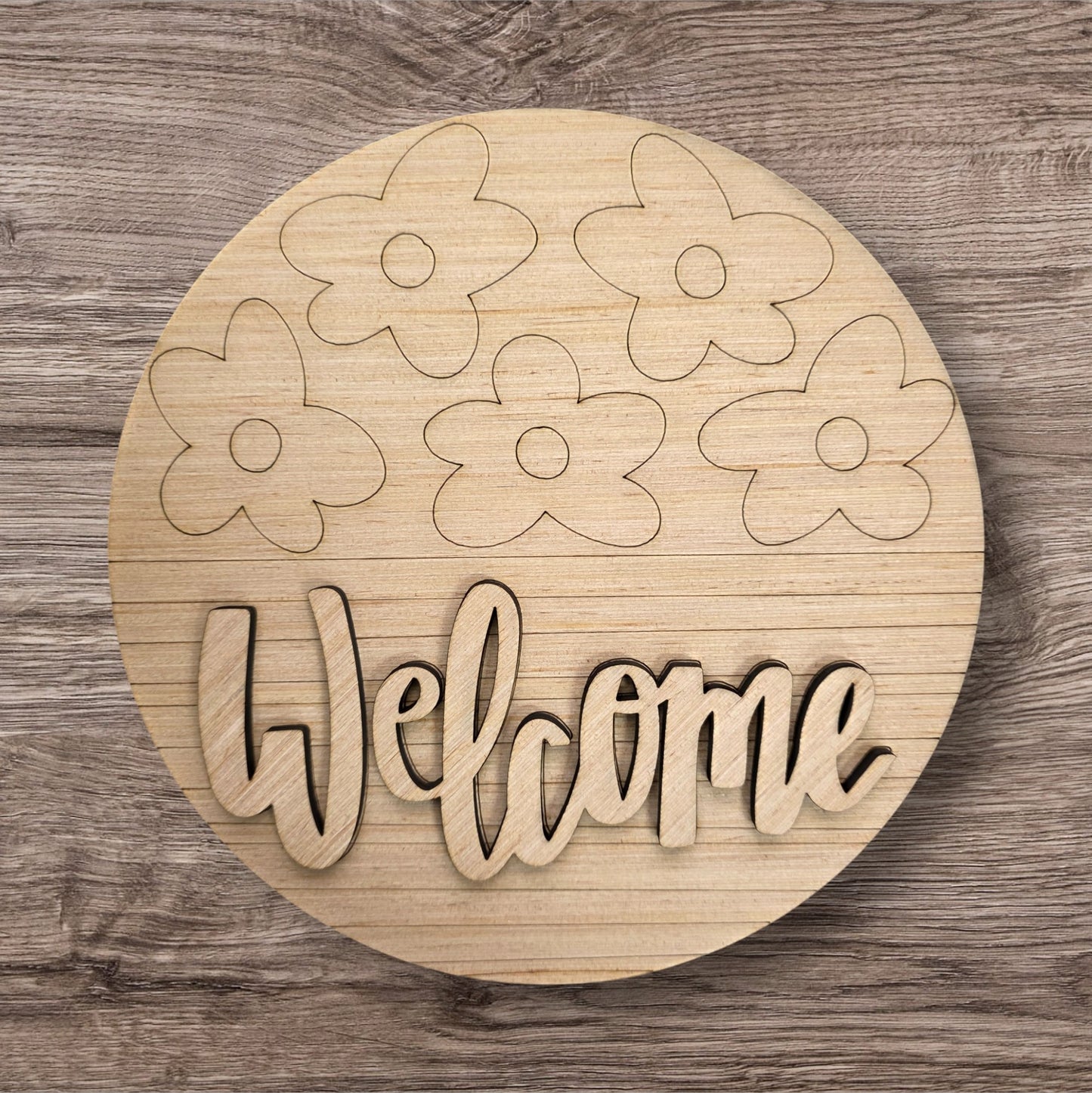 3D Daisy Welcome Round (KW153-3D)