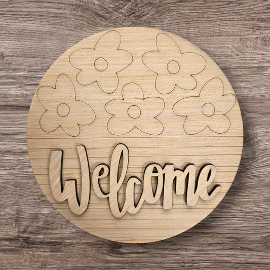 3D Daisy Welcome Round (KW153-3D)