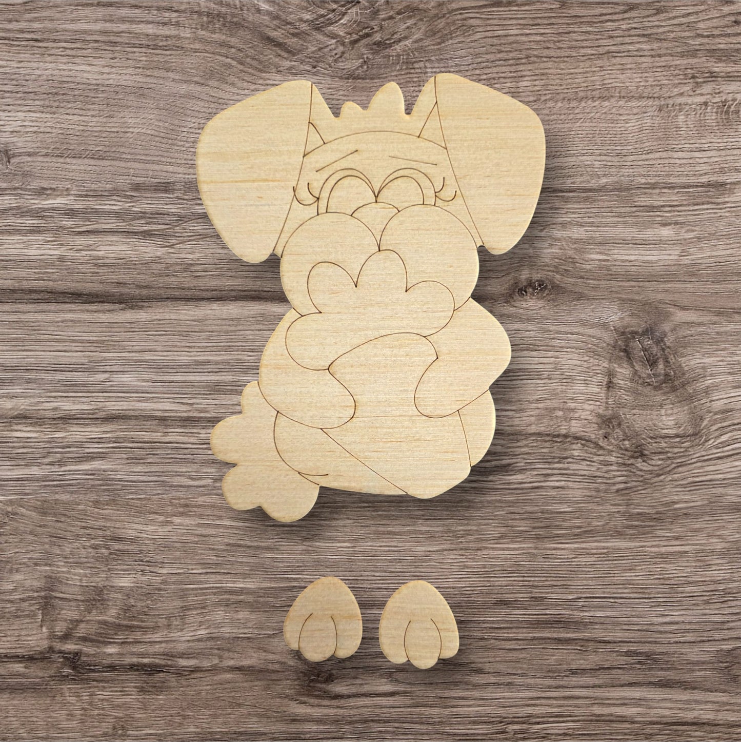 Ribbon Leg Easter Bunny - Laser Ready SVG