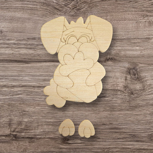 Ribbon Leg Easter Bunny - Laser Ready SVG