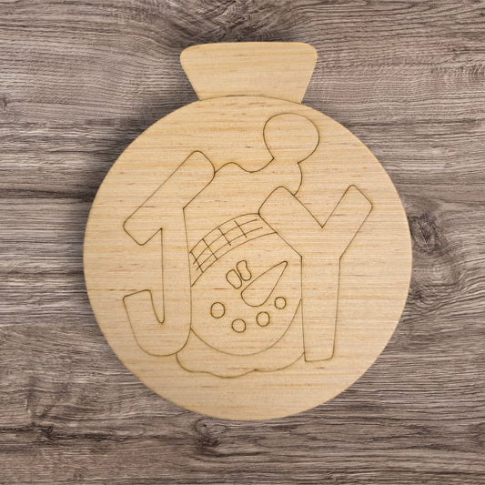 Joy Snowman Christmas Ball Ornament (DD020-O)