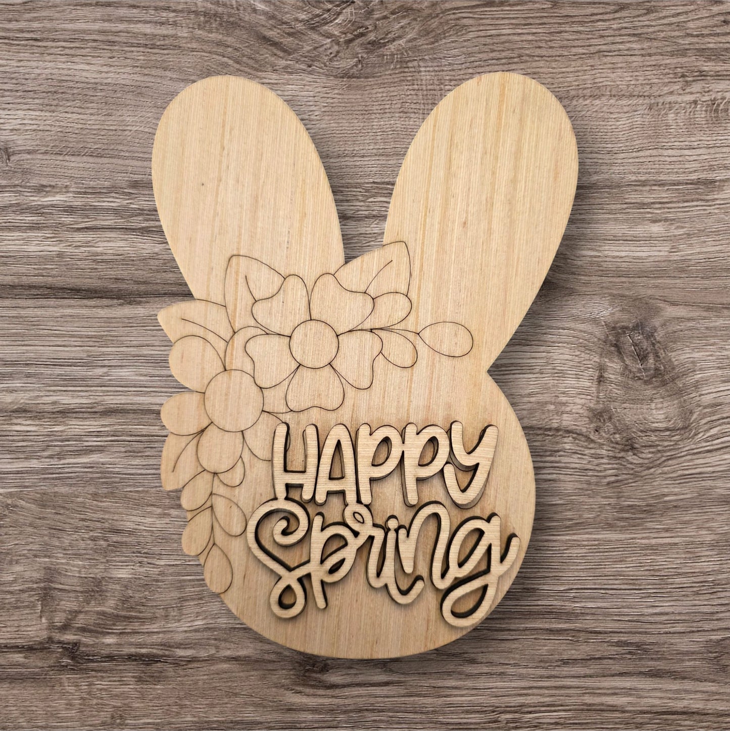 3D Floral Happy Spring Bunny (AB206-3D)