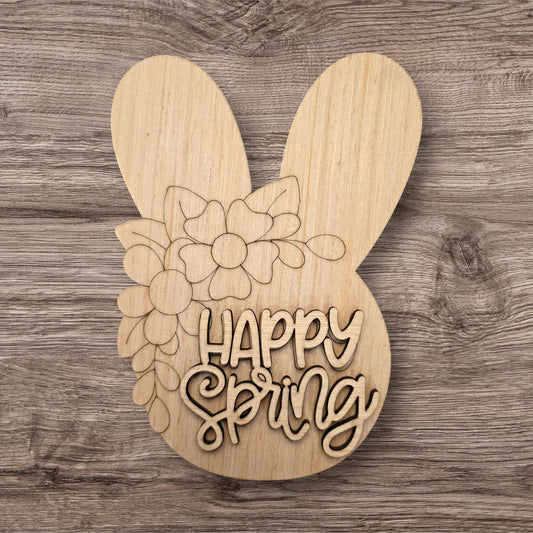 3D Floral Happy Spring Bunny (AB206-3D)