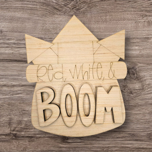 3D Red White & Boom (WP085-3D)
