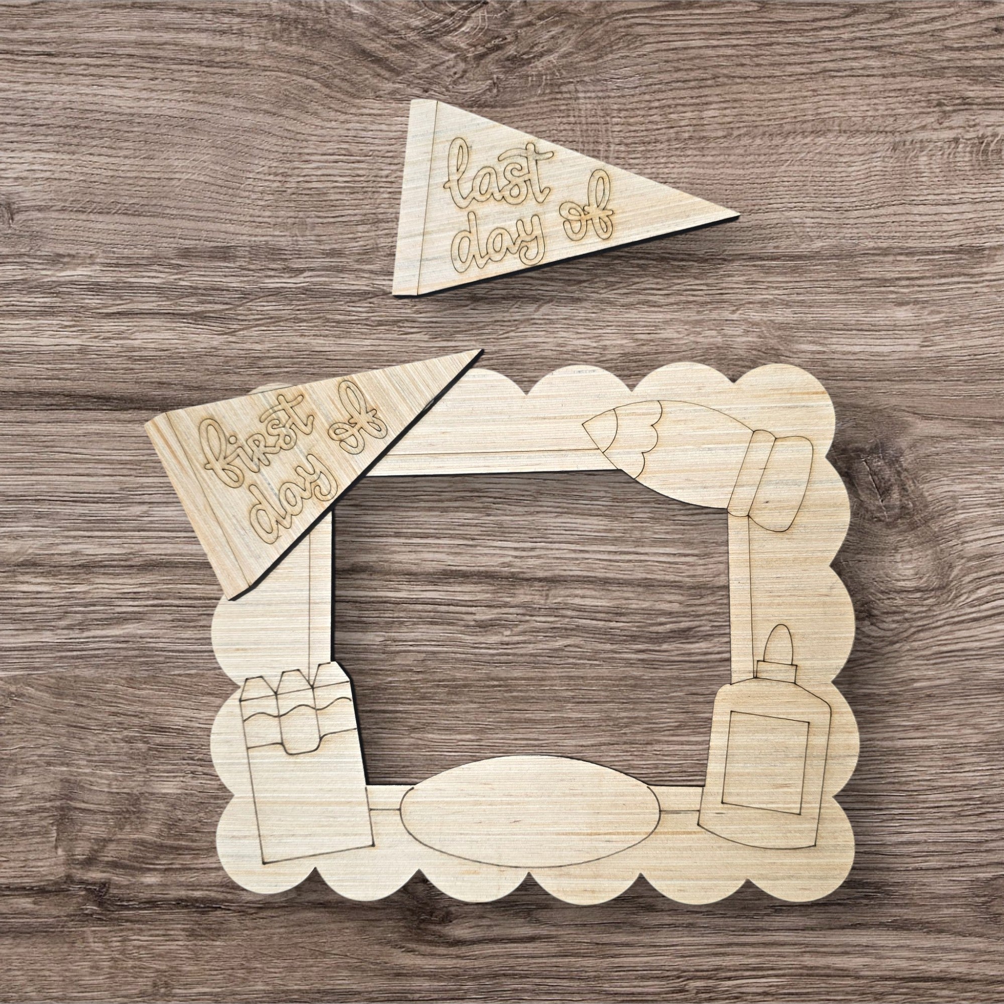 Interchangeable School Photo Prop Wood Blank | DIY First Day Frame Cutout