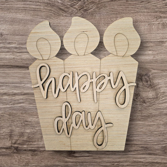 3D Happy Day Birthday Candles (KA085-3D)