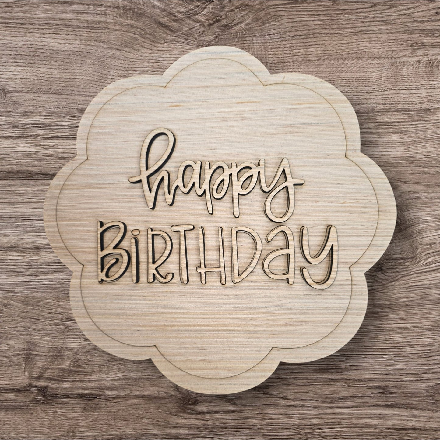 3D Happy Birthday Scallop (KA084-3D)