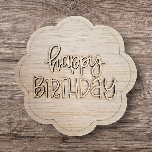 3D Happy Birthday Scallop (KA084-3D)
