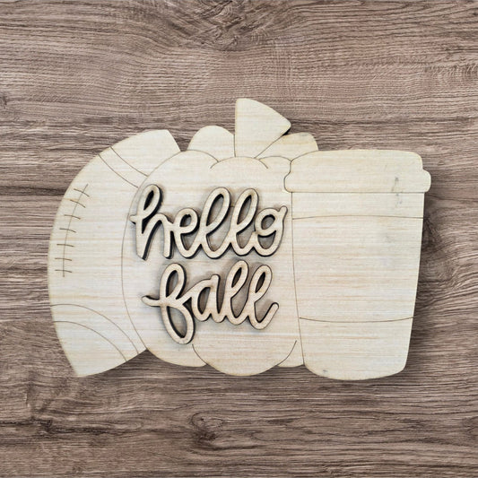 3D Hello Fall Football (CK064-3D)