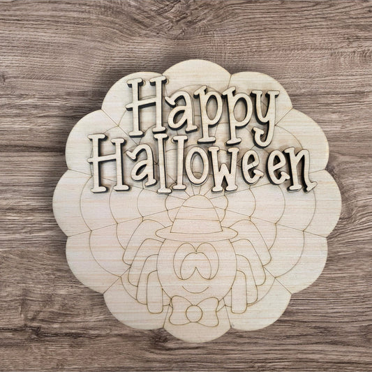 3D Happy Halloween Spider Web (RL218-3D)