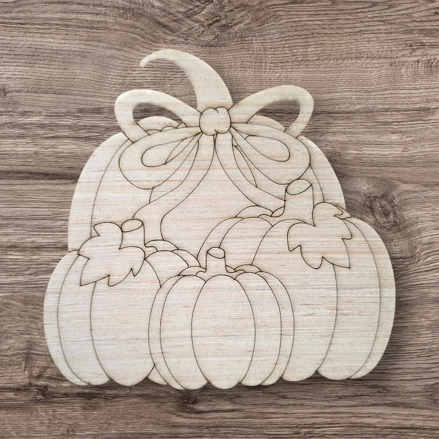 Stacked Pumpkins With Bow (PP063)