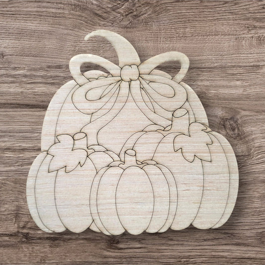 Stacked Pumpkins With Bow (PP063)