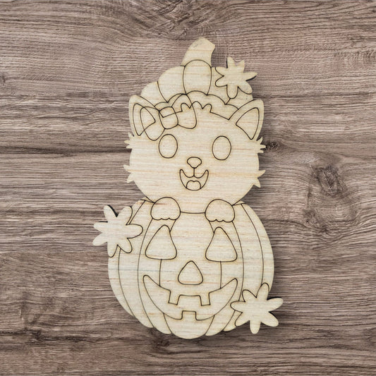Halloween Cat In Pumpkin (KW191)