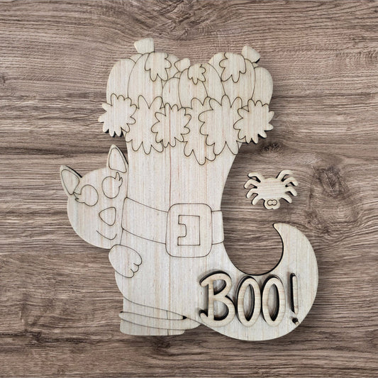 3D Witch Boot With Cat (KW193-3D)