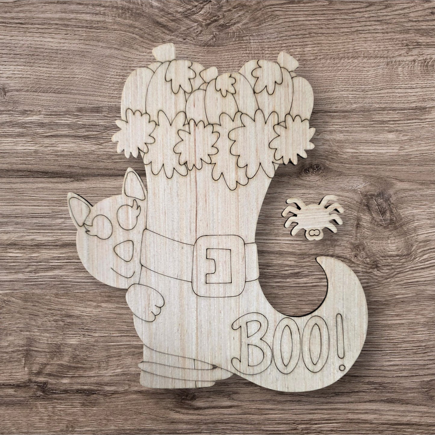 Witch Boot With Cat (KW193)