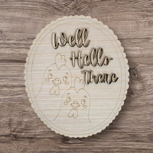 3D Well Hello There Chickens (HA002-3D)