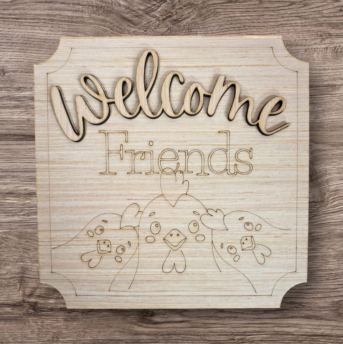 3D Chicken Welcome Plaque (HA001-3D)