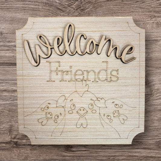 3D Chicken Welcome Plaque (HA001-3D)