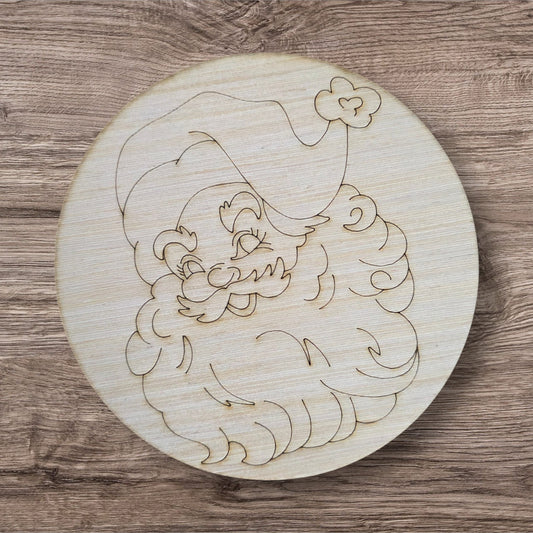 Vintage Santa Face Round (LL008)