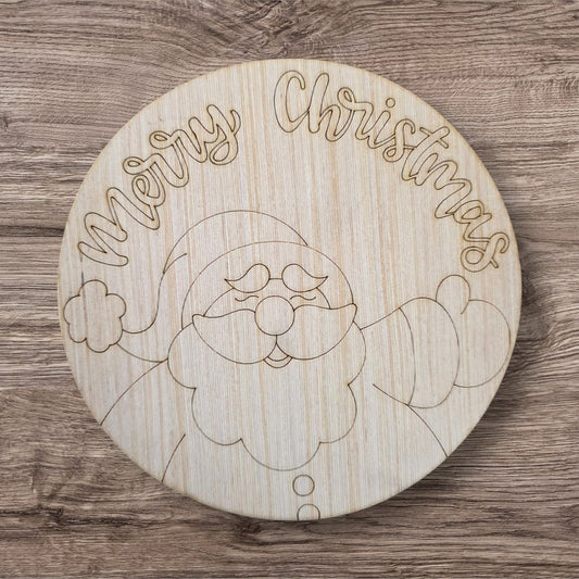 Merry Christmas Santa Round Ornament (LL177-O)