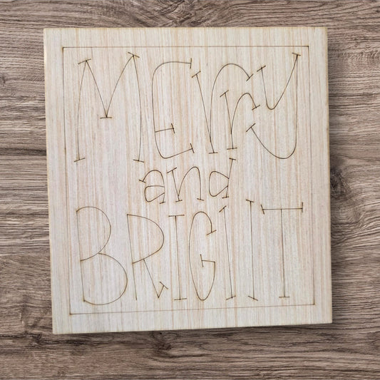 Merry & Bright Square Ornament (LL163-O)