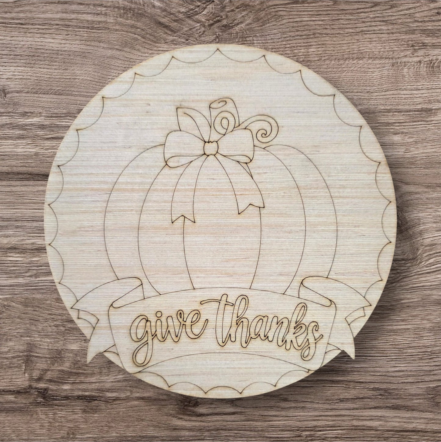 Give Thanks Pumpkin Round (LL104)