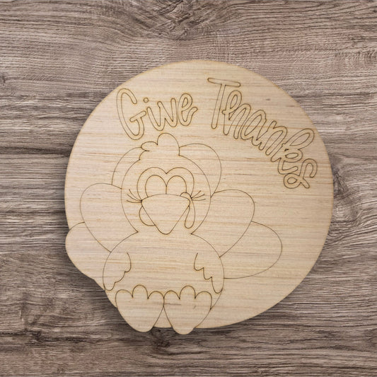 Give Thanks Turkey Round (LL105)