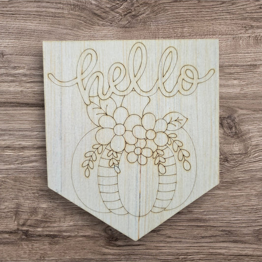 Hello Banner With Pumpkin (LL082)