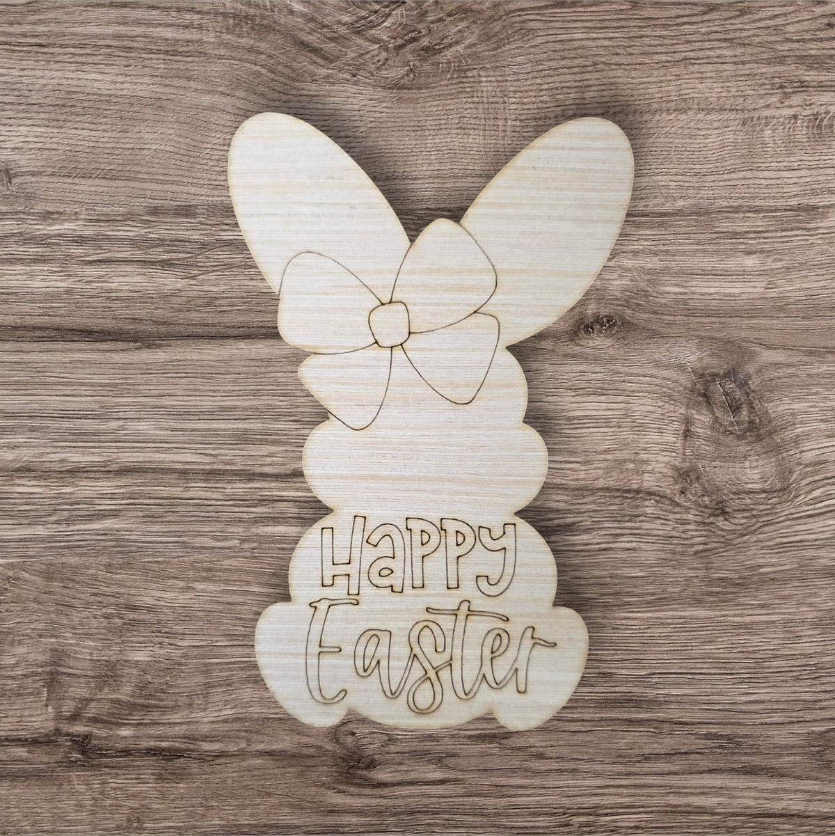 Happy Easter Bunny With Bow (LL057)