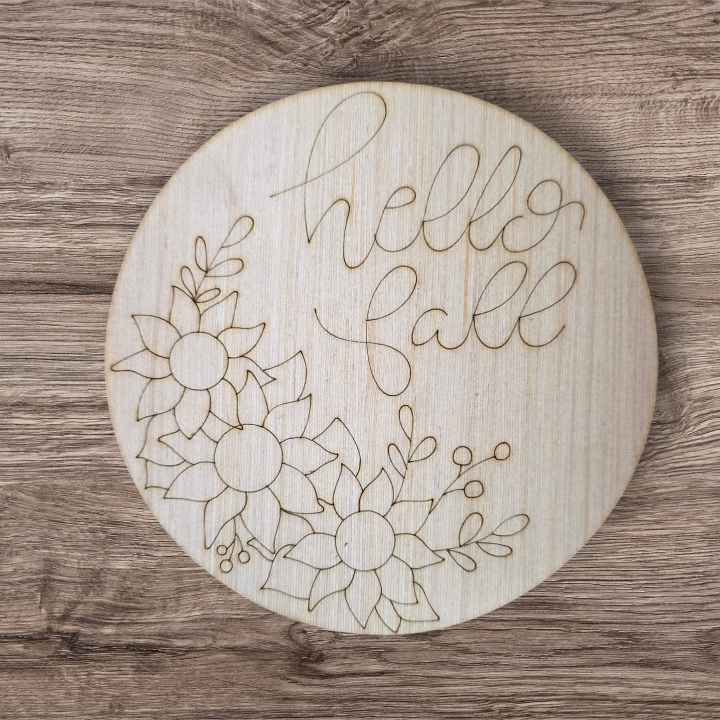 Hello Fall Sunflower Round (LL020)