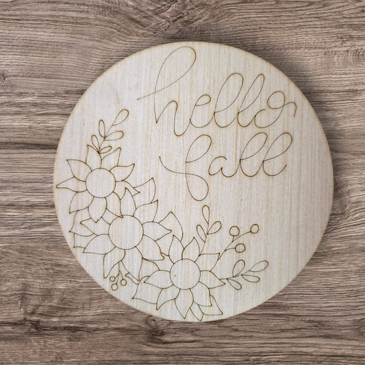 Hello Fall Sunflower Round (LL020)