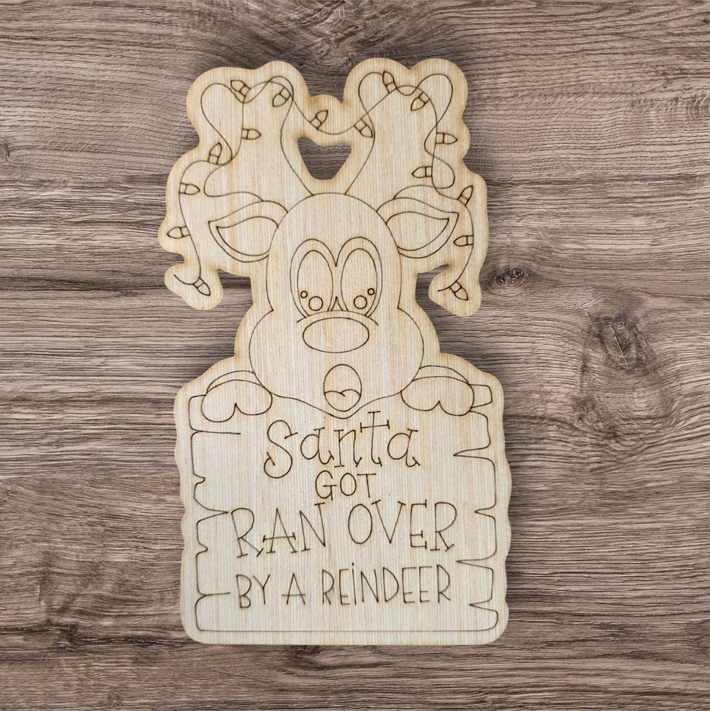 Santa Got Ran Over By A Reindeer Ornament (PP116-O)