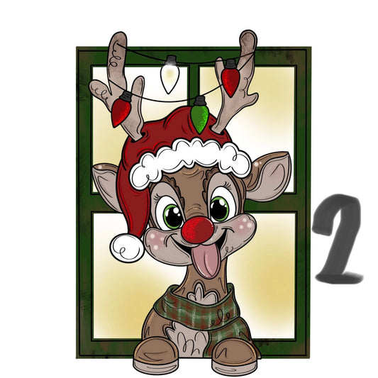 Reindeer In Window - Laser Ready SVG