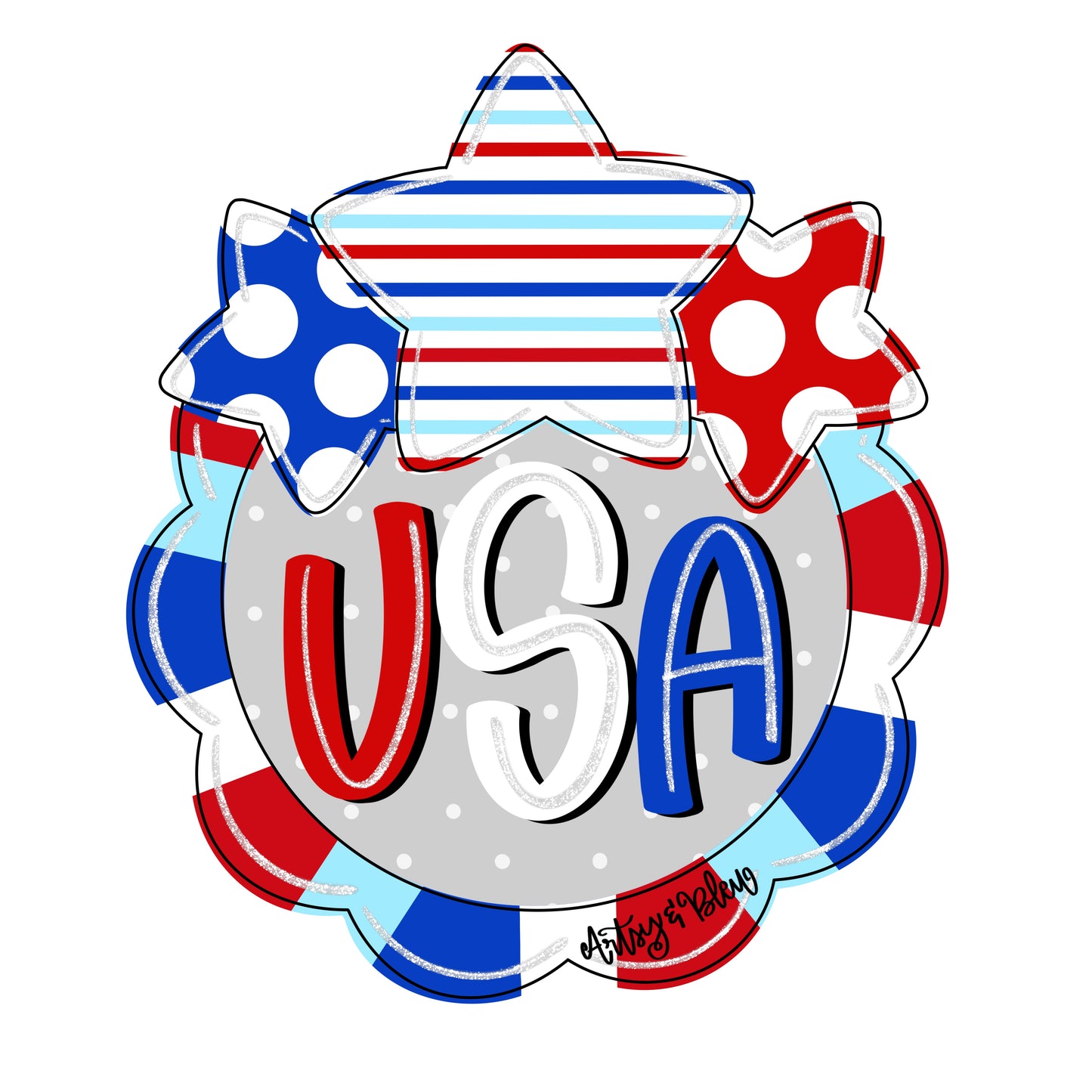 3D USA Round (AB071-3D)