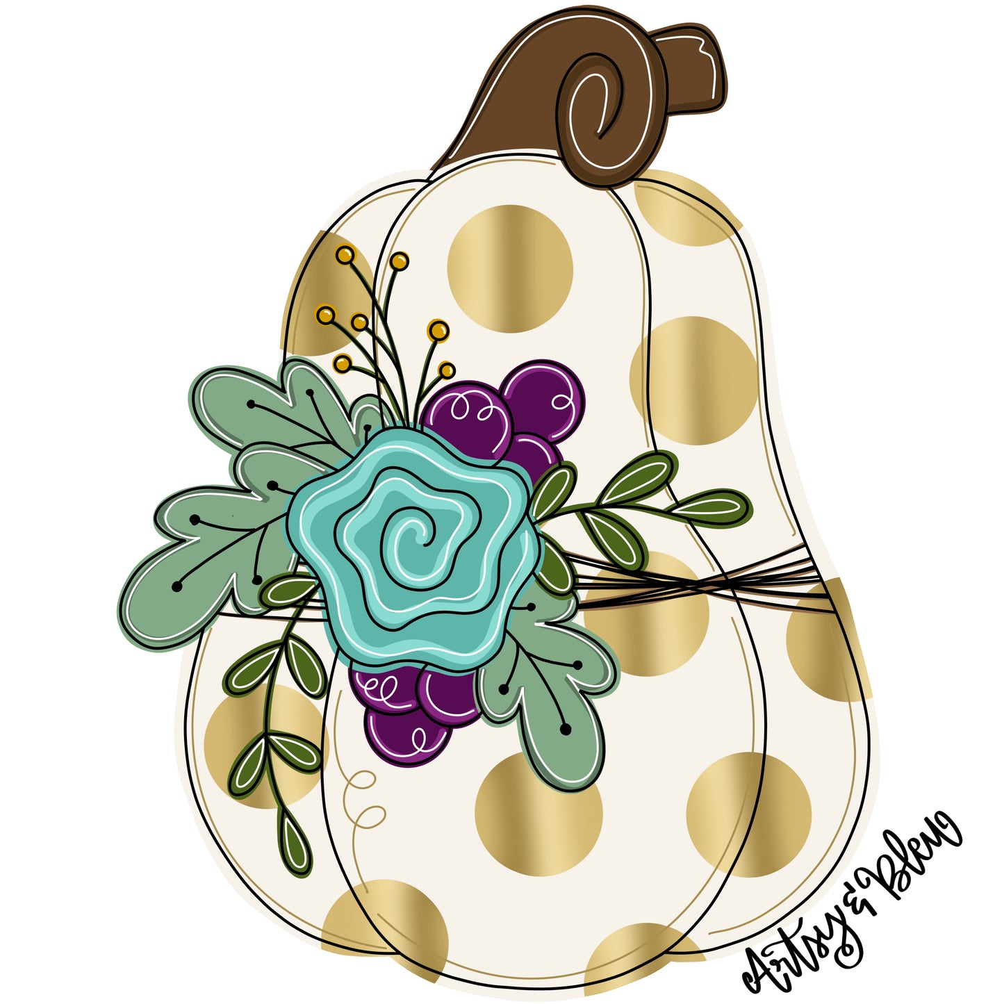 Tall Floral Pumpkin (AB103)