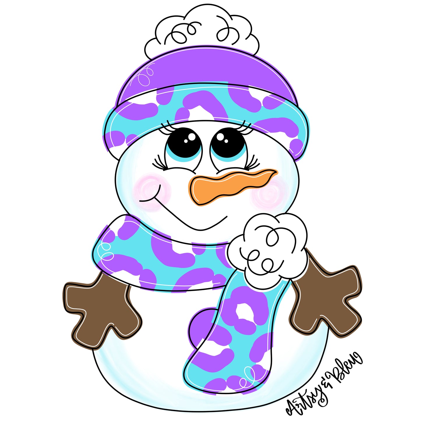 Scarf & Hat Snowman Ornament (AB118-O)