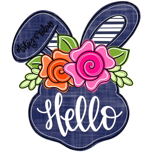 Floral Hello Bunny (AB179)