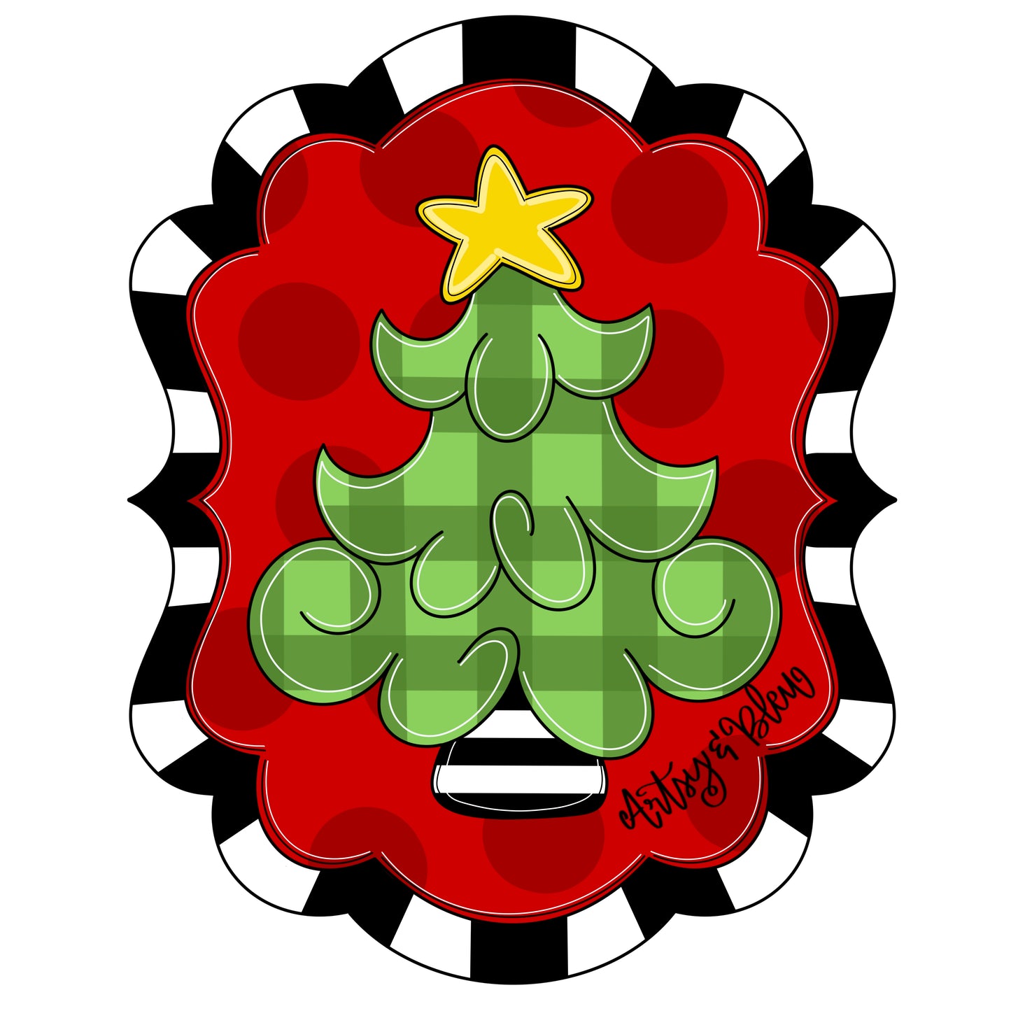 Christmas Tree Plaque Ornament (AB190-O)