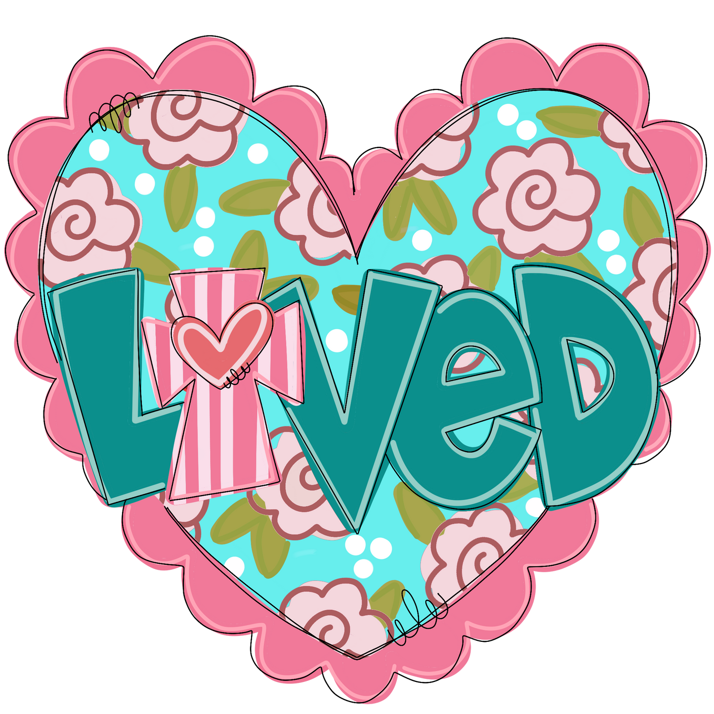 Loved Heart With Cross (BA077)