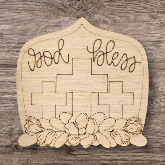 God Bless 3 Crosses (BA086)
